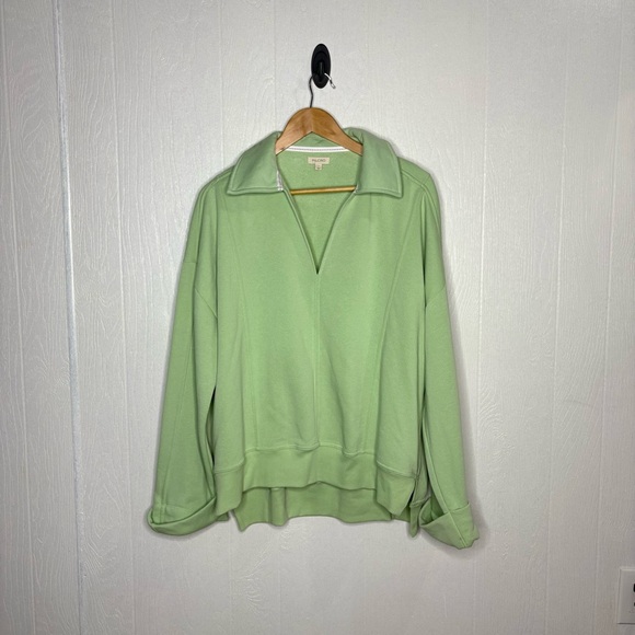 Anthropologie Pilcro Johnny Collar pullover green size large - Picture 2 of 10